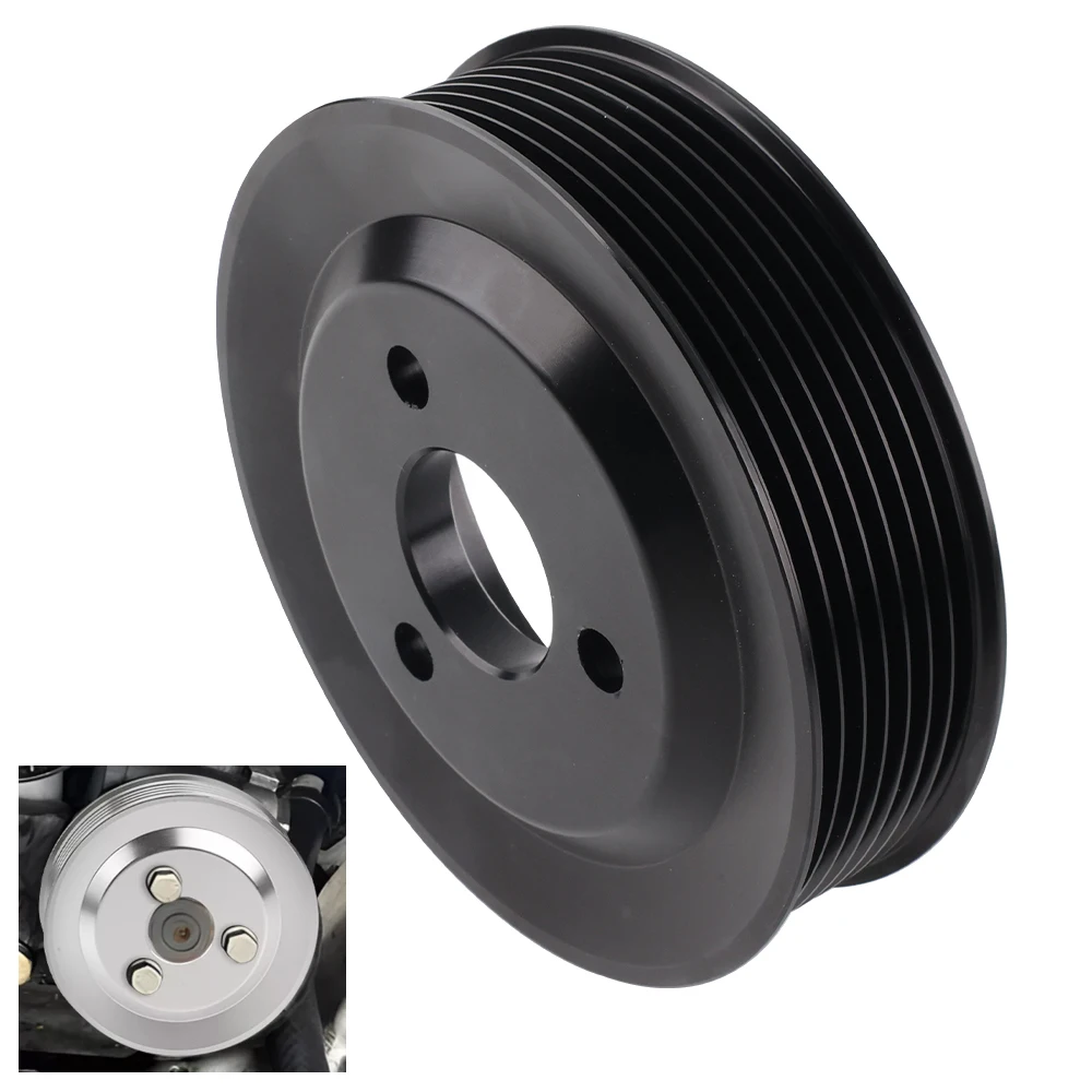 Black Power Steering Aluminium Pulley 32427553955 For BMW E82 E88 135i E90 E91 E92 E93 335i 335xi N54 Belts Pulleys Engine Parts