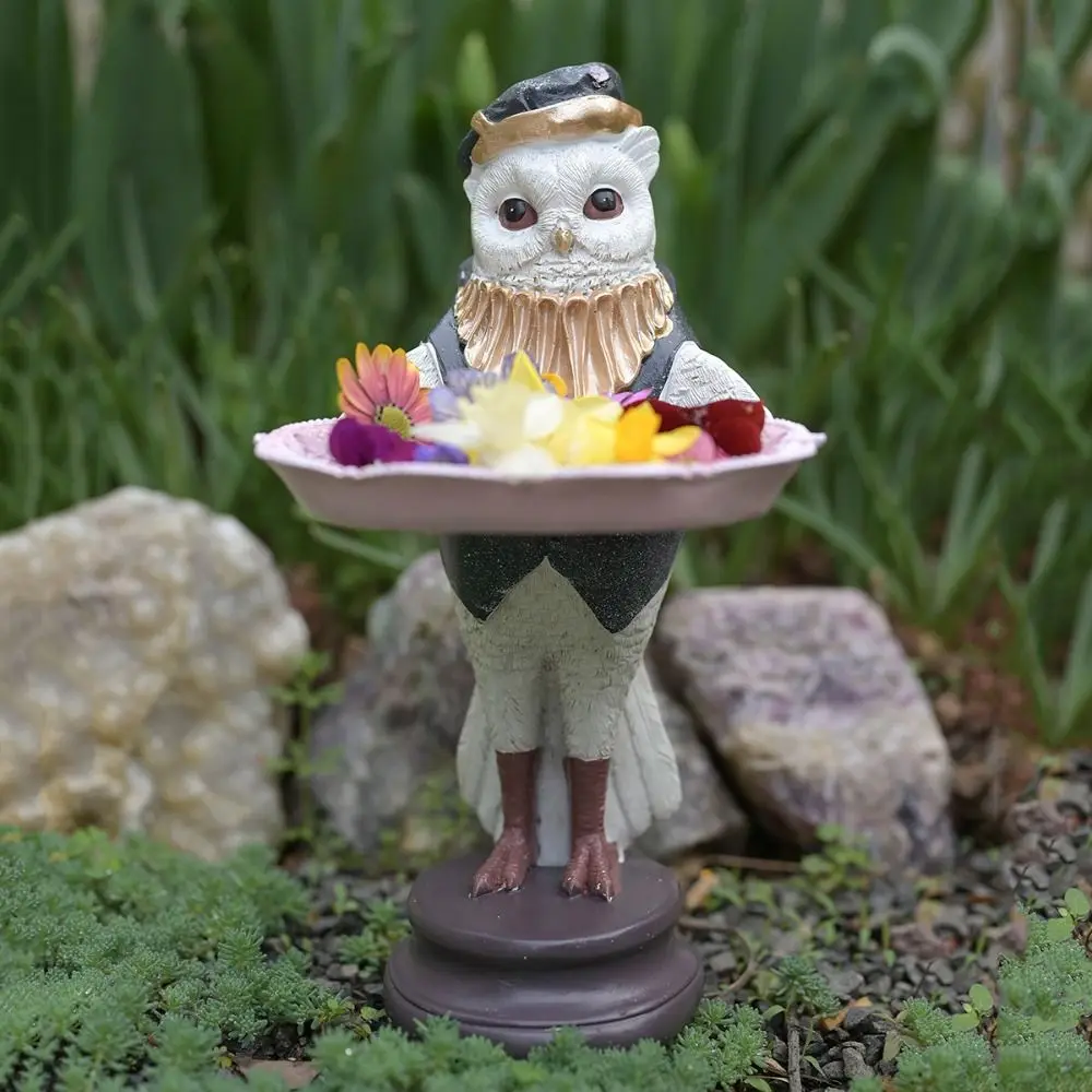 

Поднос для хранения совы из смолы, креативная яркая стойка для статуи животного, милая многофункциональная миниатюрная фигурка, скульптура, шкаф для телевизора