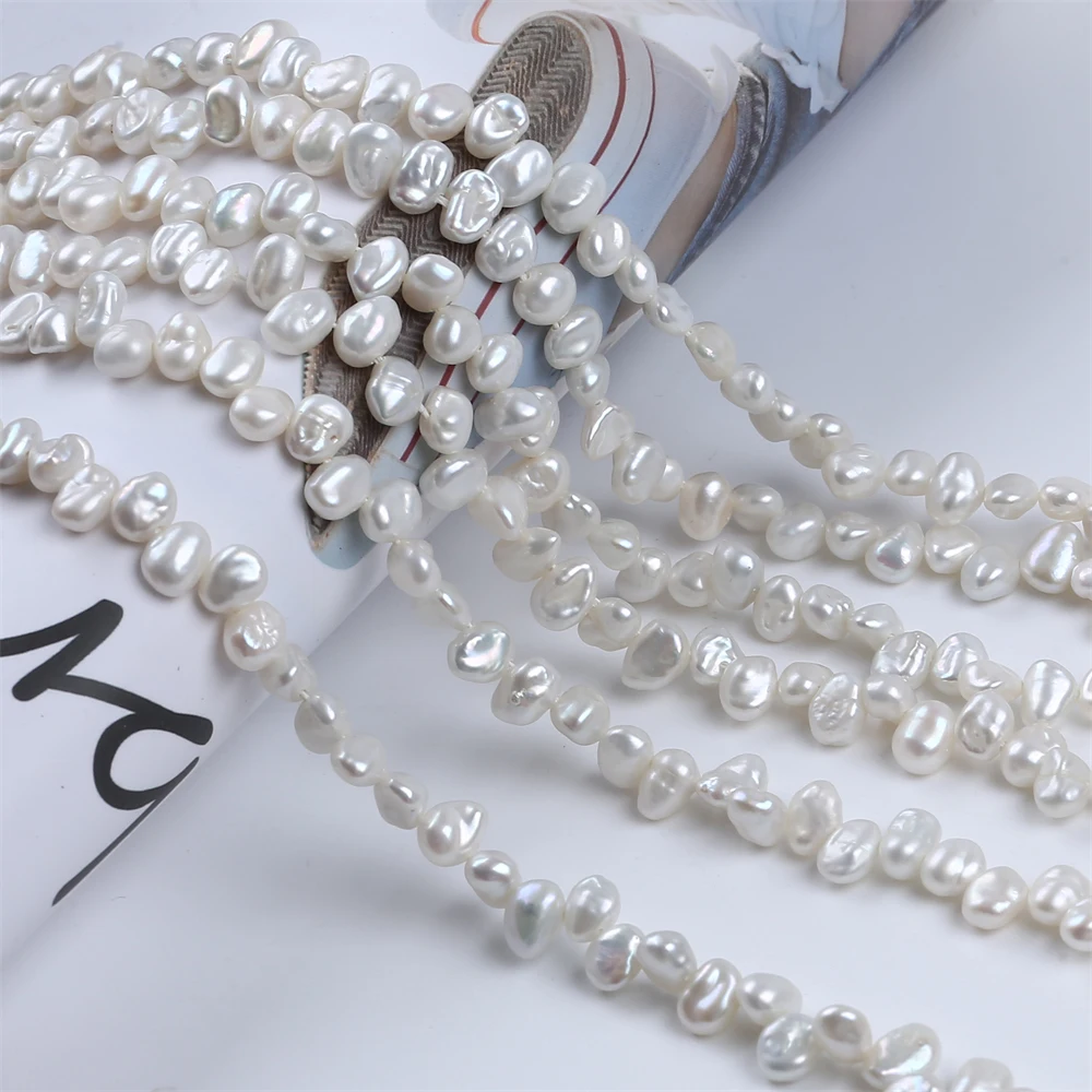 

High quality Korea Beauty 7-8mm Irregular shape freshwater pearl for necklace