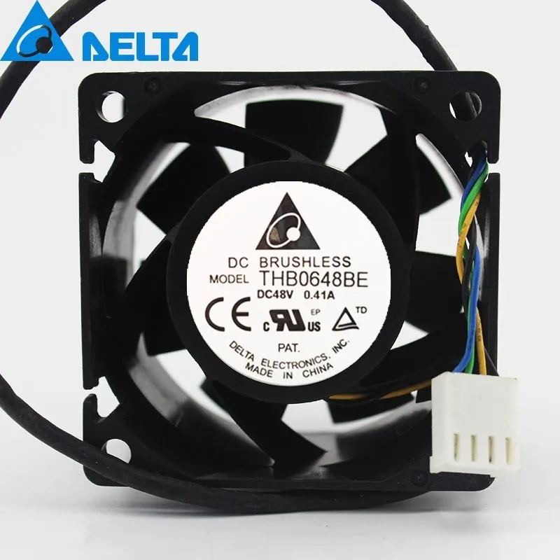 1pcs THB0648BE 6038 60mm 60*60*38mm 48V 0.41A 4 wire PWM server cooling fan for delta