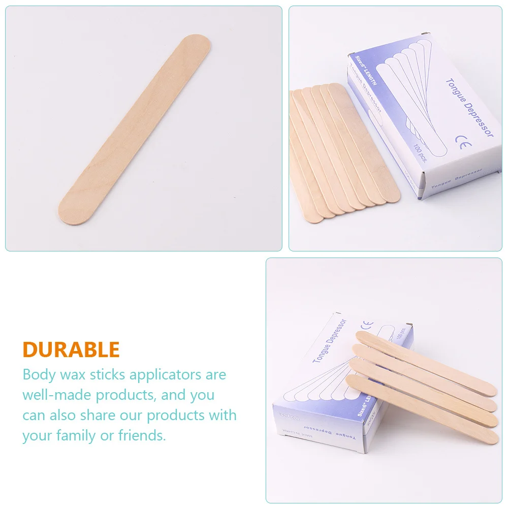 

200Pcs Wax Applicator Sticks Smooth Wooden Tongue Depressors Portable Wax Spatula Hair Removal Tools Wooden Tongue Depressor
