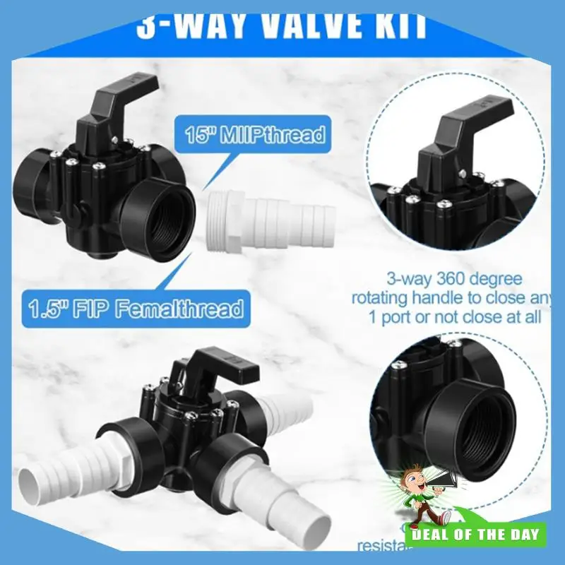 

24-Hour Delivery Pool Maintenance Part 1.5Inch 3 Way Valves Conversion Set Hose Adapters Hose Clamps Sealing Rings For Filter 51