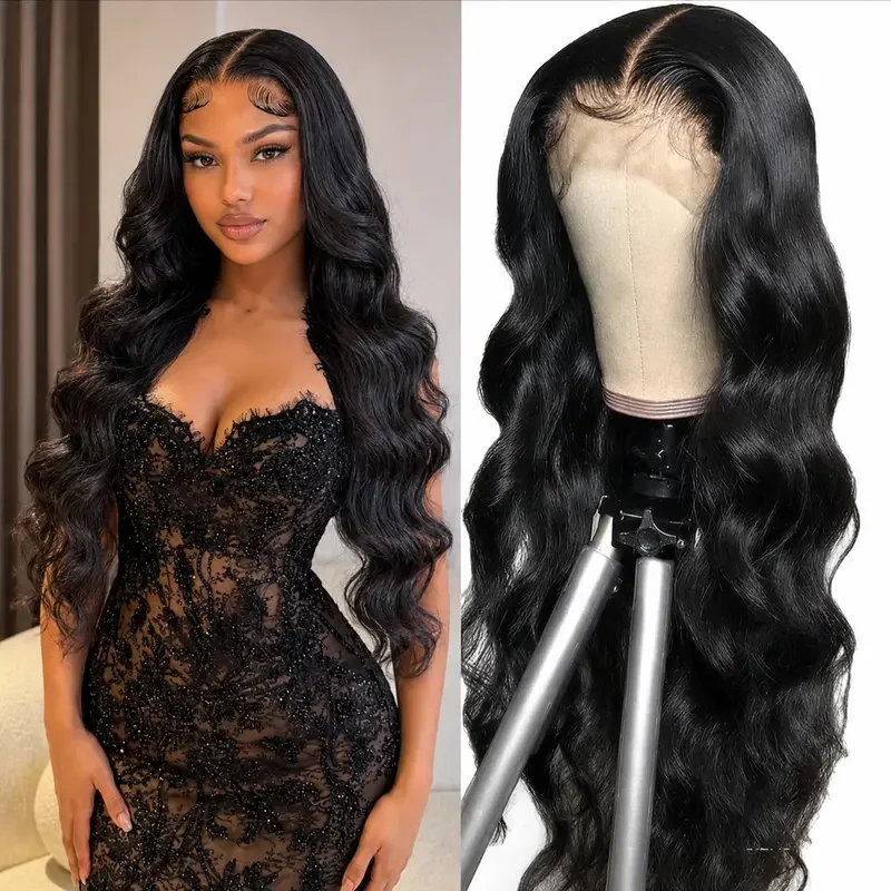 Bleachable Glueless Body Wave Brazilian Human Hair Wig 22 Inches 200 Density 13x4 HD Lace Front Wig Pre Plucked Natural Hairline