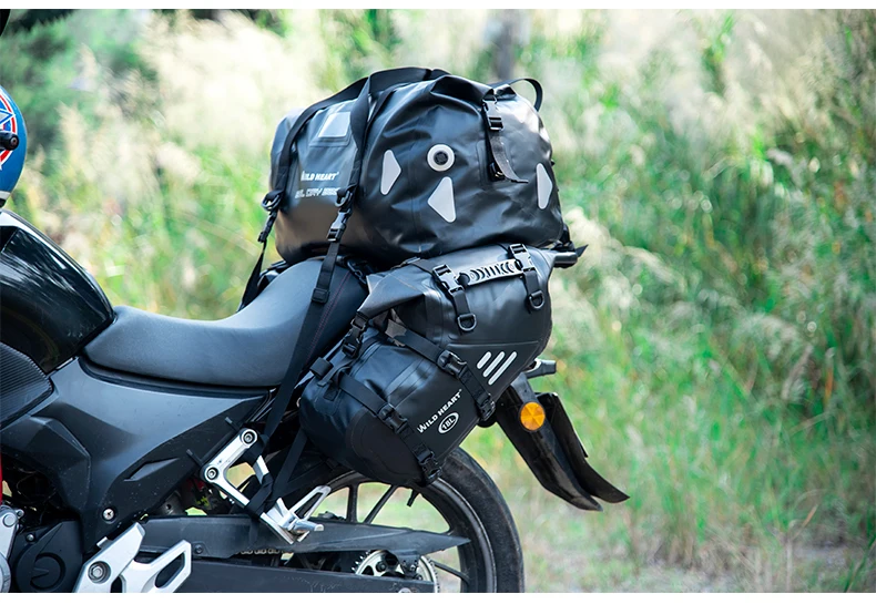 WILD HEART Wasserdichte Motorrad-Satteltaschen 24/36L, Seitentasche für den Rücksitz, Gepäck für Motorrad-Heckträger, stoßfest, langlebig – Detail 18
