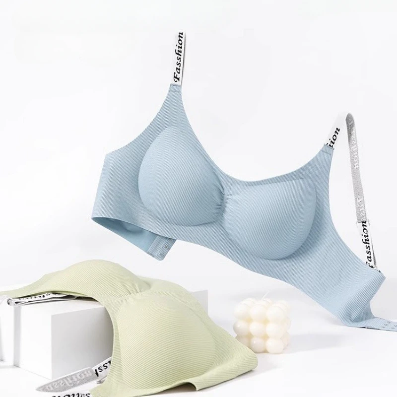 Bralette Confortável Respirável para Mulheres, Roupa Interior Esportiva, Elasticidade Sutiã Sem Costas, Splicing, Lady, Outono, Inverno, 2022