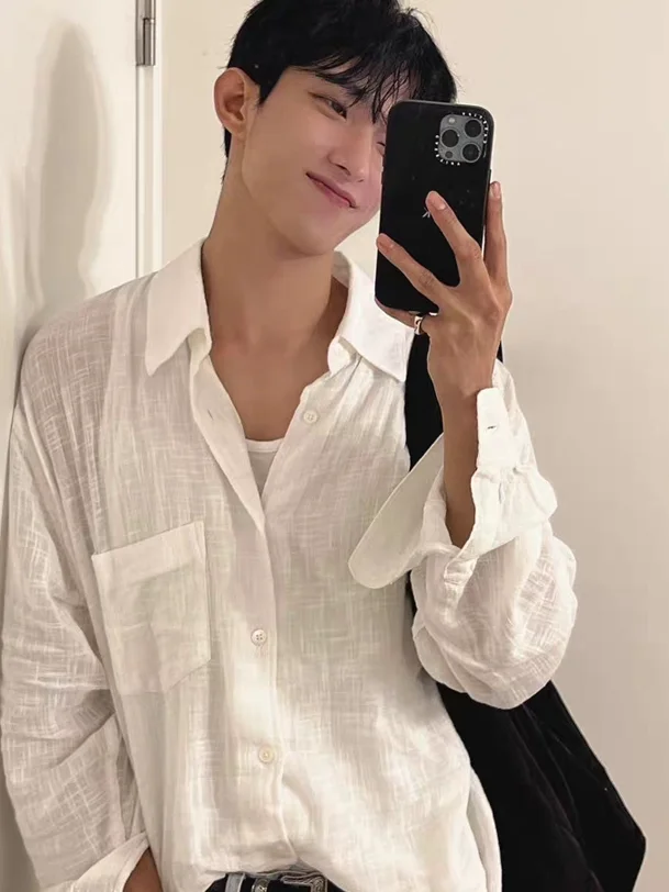 

Linen Cotton Casual Long Sve Thin irt Boyfriend Sle Loose Fit Sun Protection Open Cardigan Breathable Workwear irt