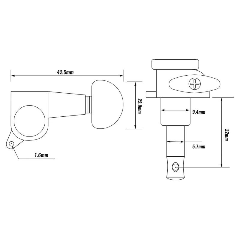 3R3L Guitar Tuning Pegs Sealed Tuners Machine Heads with 6 Strings for Electric or Acoustic Guitar, Round Button