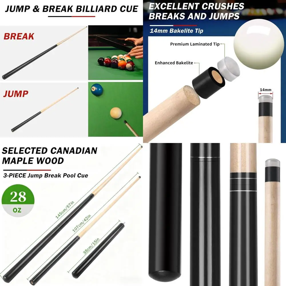 

Split-Cue Jump Break Stick, Heavyweight Break Cue, 2-Piece Pool Cue 21-25oz