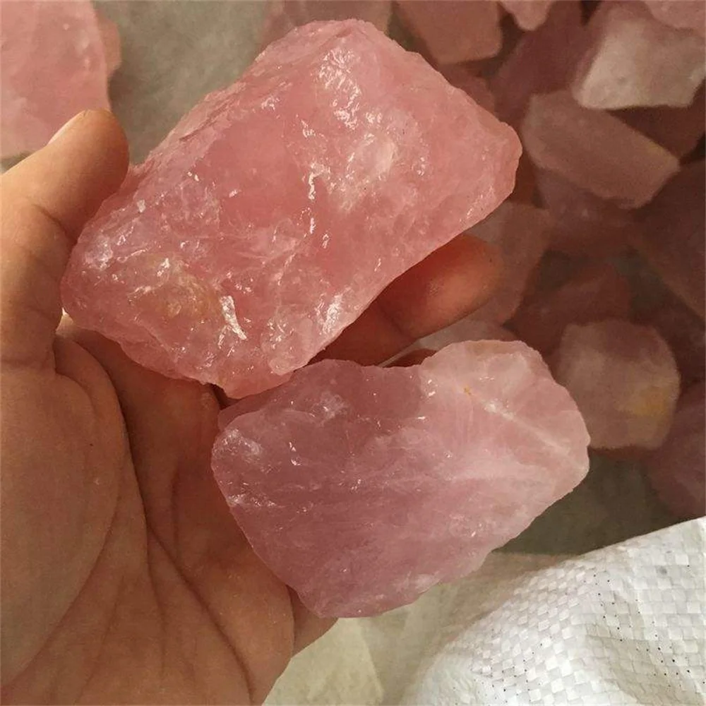 100% Natural Pink Rose Quartz Stone Raw Crystal Stones Healing Mineral Specimen Raw Rough Quartz Rose Crystal Chakra Stone 1pc