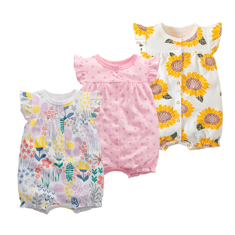 Bodysuit for Newborn Baby Romper Boys Girls Clothes Summer 100% Cotton Pure Baby Bodysuits Soft Short Sleeve Toddler Jumpsuit