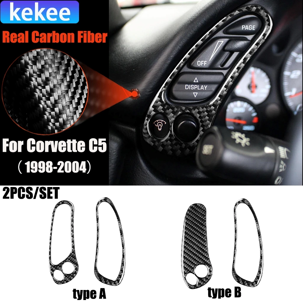 

Carbon Fiber Car Accessories Speedometer Side Panel Modified Interior Trim Cover Sticker For Chevrolet Corvette C5 1998-2004