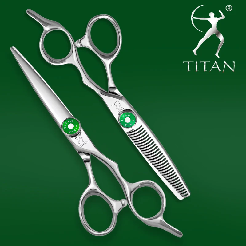 TITAN hairdressing scissors professional barber tools cutting thinning scissors hair shear 6inch HIGH-END JP steel CNC