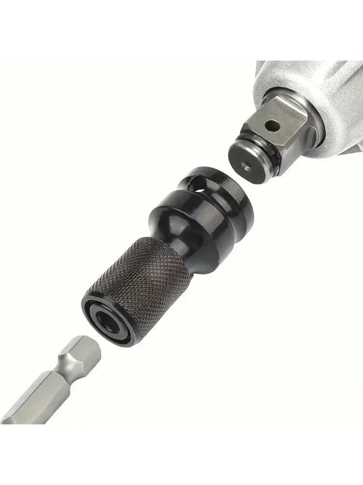 Manchon à cliquet hexagonal 1/2 carré à 1/4, jeu de manchons de clé à chocs, adaptateur, convertisseur d'entraînement de clé