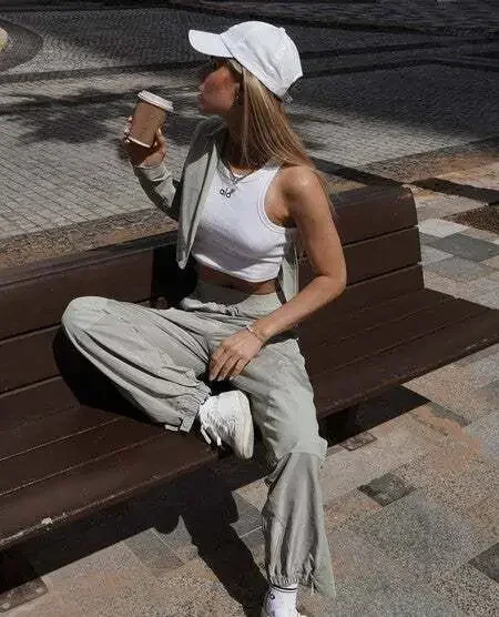

2025 Summer America Brand AL Women's Daily Yoga Travel Sport Vest High Quality Silicone Print Fashion Comfort Breathable Top