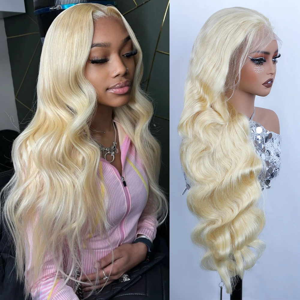 613 Blonde HD Lace Frontal Human Hair Wig, Body Wave, Pre-Plucked, 30 Inch