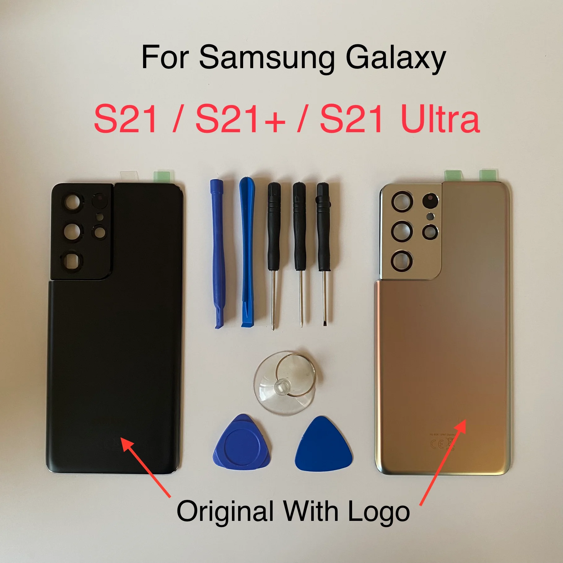 Substituição Original Painel Traseiro Bateria De Vidro Tampa Da Porta Traseira Para Samsung Galaxy S21/S21 Plus S21 +/S21 Ultra + ferramenta