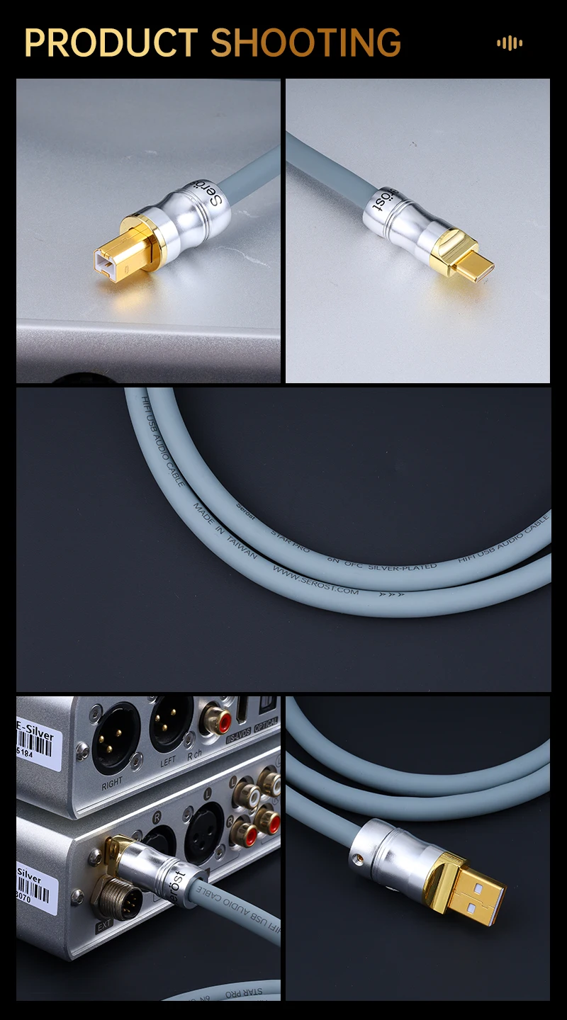 Serost StarPro HiFi USB Typ-C OTG Digitales Audiokabel, versilbertes OFC-sauerstofffreies Kupfer für DAC DSP-Dekodierung Soundkarte – Detail 10