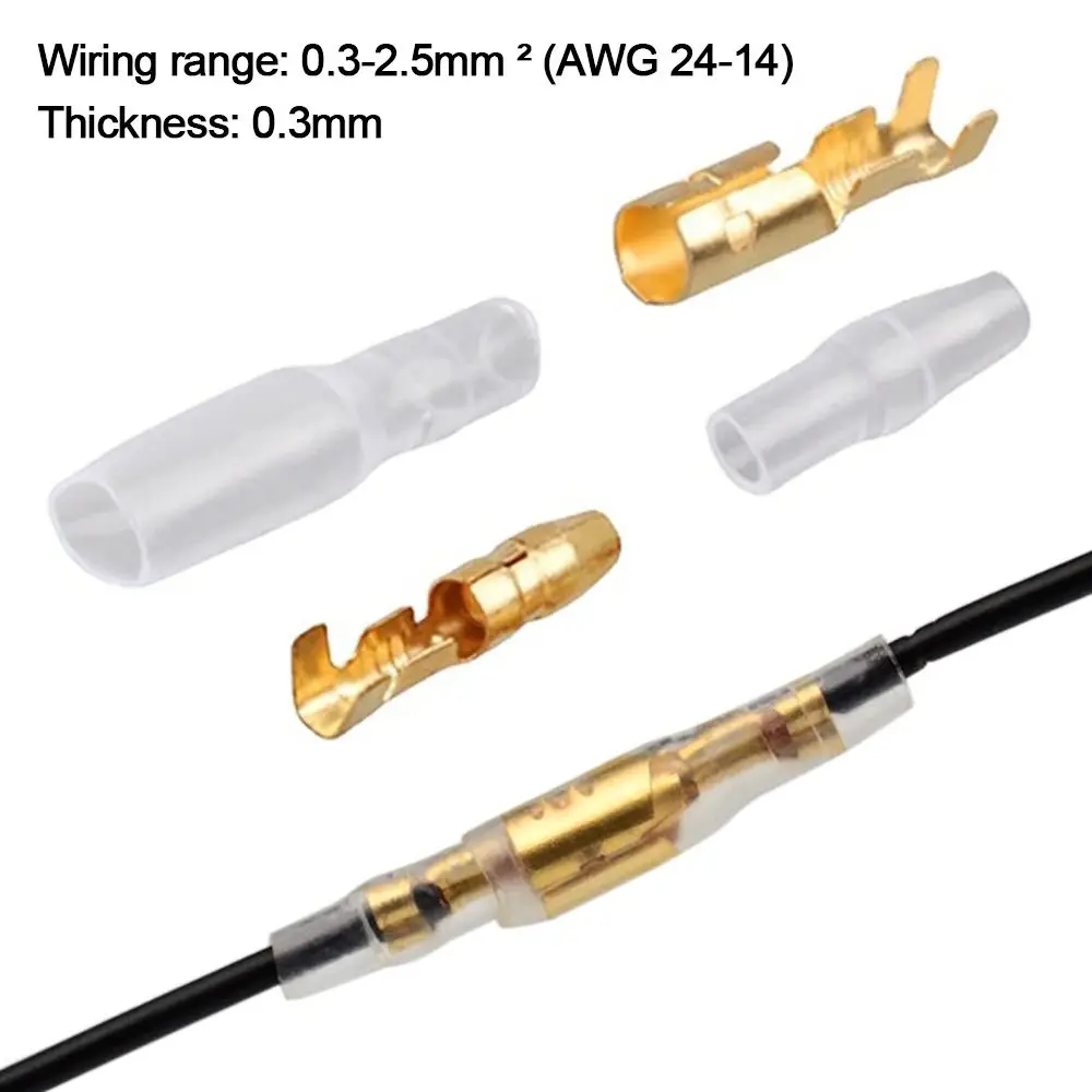 Male Female Fast Butt 4.0mm Crimp Terminal Female Male Brass Wire Connector Cold Press Terminal Motorcycle Automotive