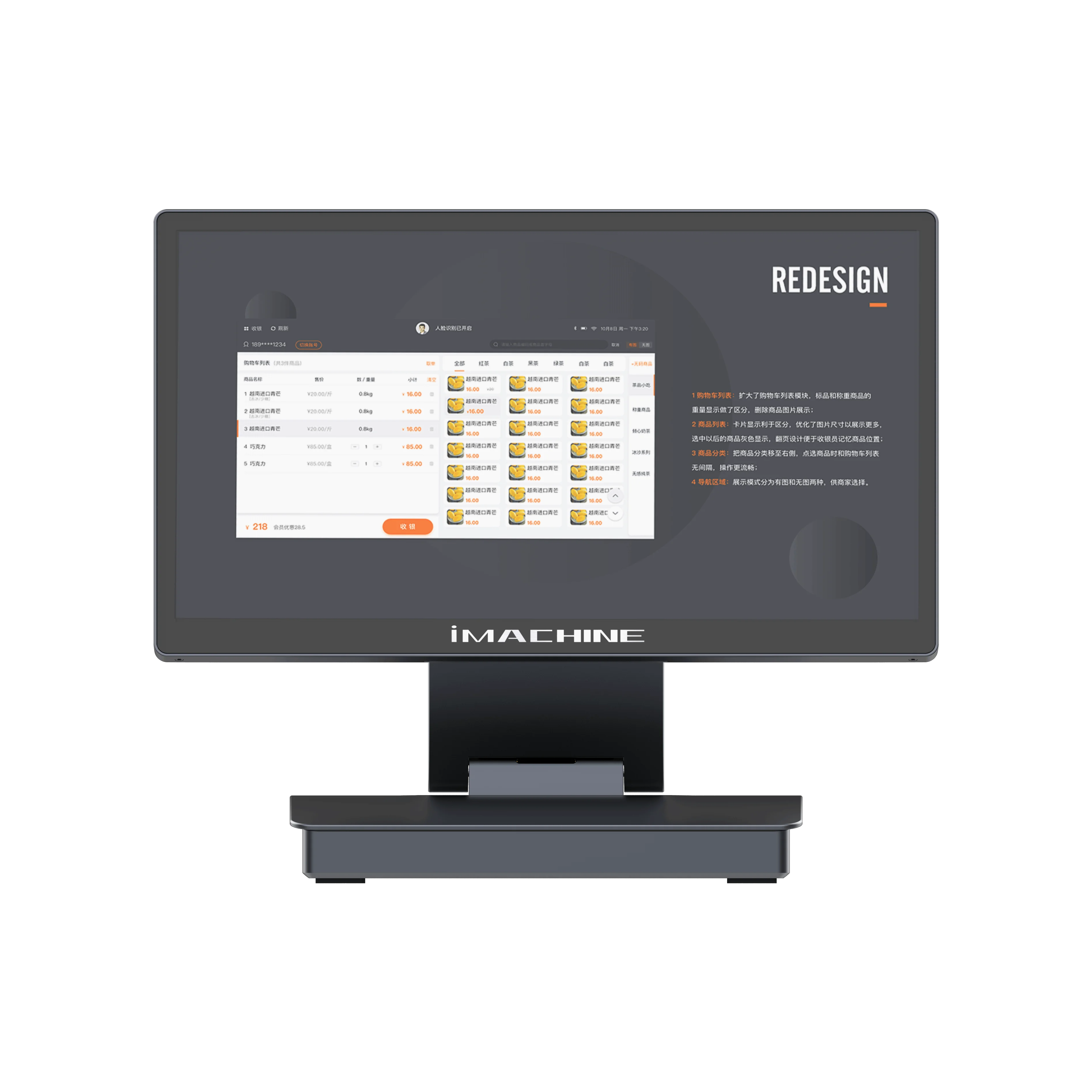 

Touchscreen Win 11 J6412 Pos Terminal Desktop 15.6'' +10.1'' Dual Screen Smart Restaurant Ordering with BT WIFI Pos Systems