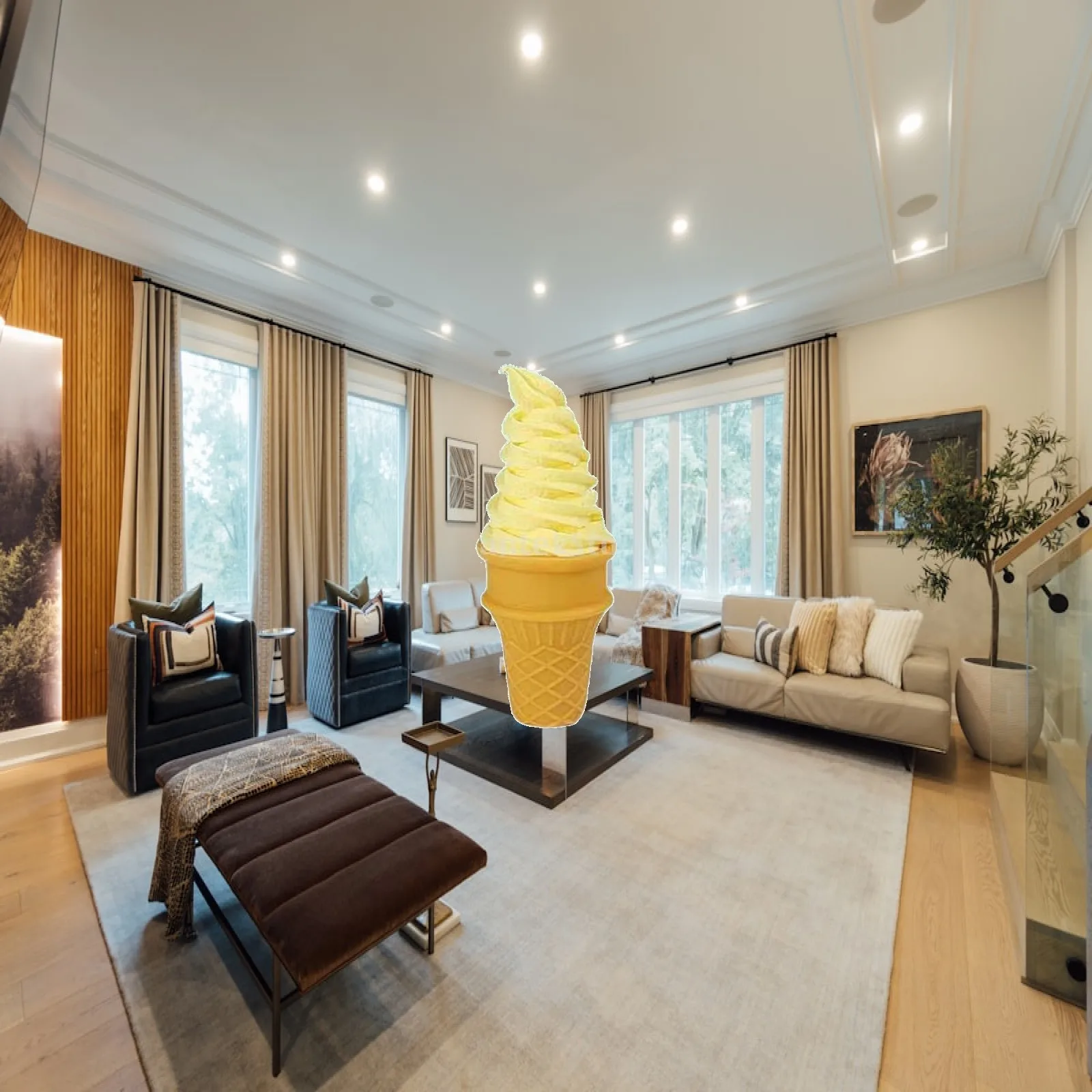 4x Ice Cream Cone for Display, Pretend Food Model for Decoration