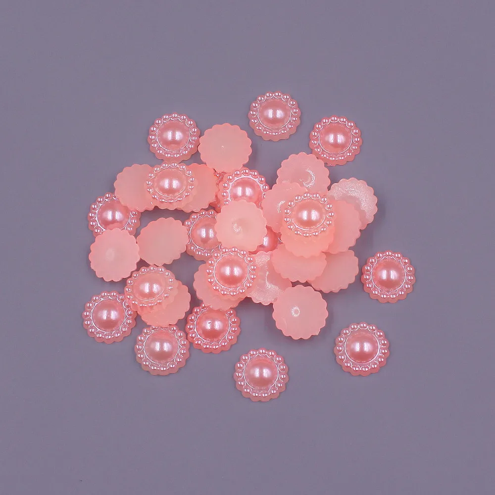 Colorful 100pcs 11MM ABS Resin Flatback Half Round Craft Imitation Pearl Scrapbook Jewelry garment Beads for DIY Decoration