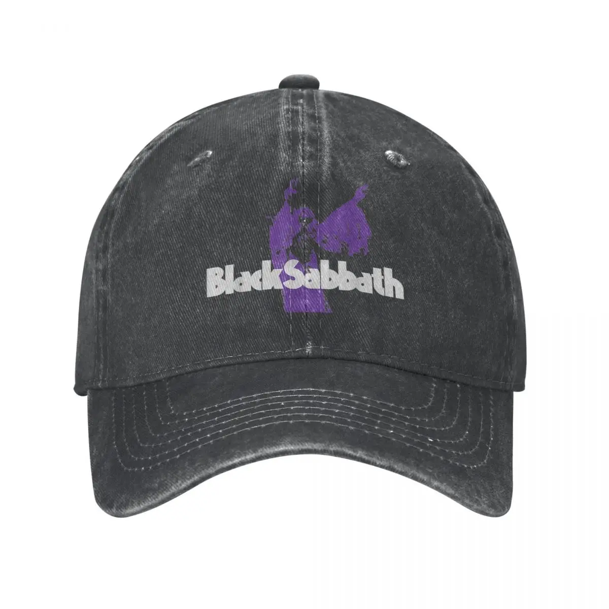 Black Sabbathe Music Purple Unisex Baseball Cap Distressed Washed Hats Cap Vintage Outdoor Running Golf Adjustable Fit Sun Cap