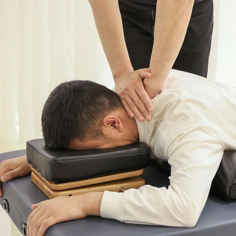 Cervical Therapy Drop Board with Face Cushion Portable Chiropractic Adjusting Table Spine & Neck Adjustment Tool