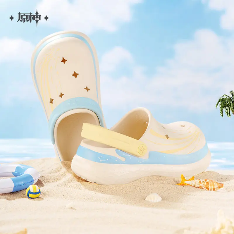Official Genshin Impact Midsummer Party Klee Hutao Yoimiya Furina Cute Summer Slipper Beach Slippers Decorative Set Shoe Flower view 3