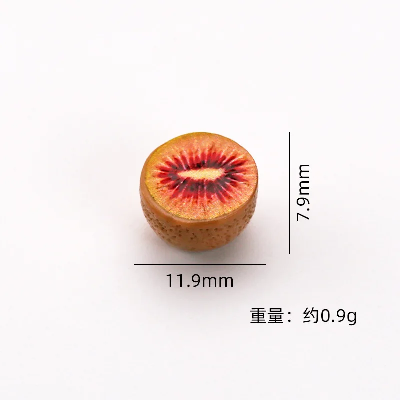 10pcs Mini Fruit Half Cut Grapefruit Kiwi Papaya Model Resin Miniatures DIY Handmade Jewelry Doll