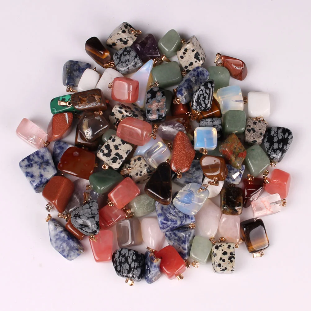 30Pcs Natural Stone Pendants Simple Unique Design DIY Necklace Bracelet Accessories Crystal Agate Pendants for Jewelry Making