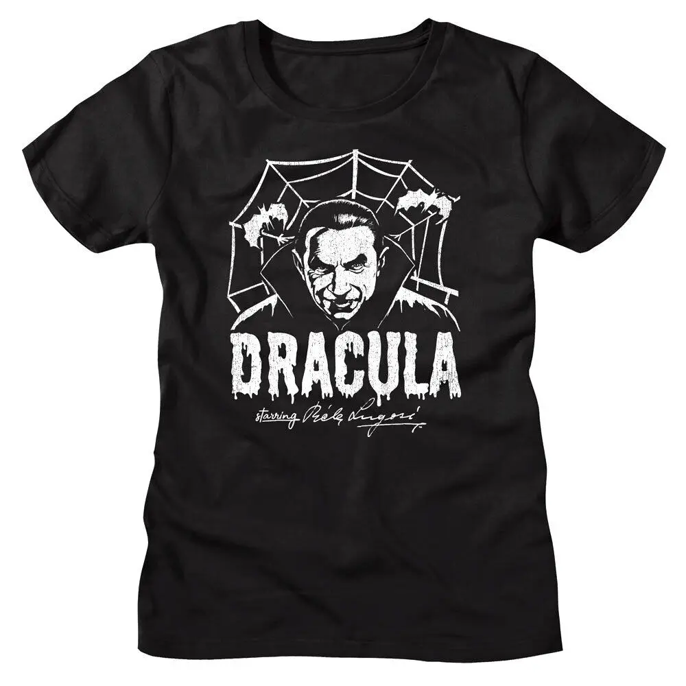 Bela Lugosi Dracula Spiders Web Women's T Shirt Vintage Vampire Horror Movie