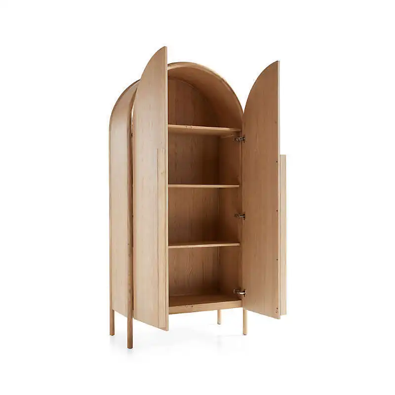 

American country light luxury wardrobe solid wood household bedroom two doors large wardrobe furniture ash wood storage cabinet