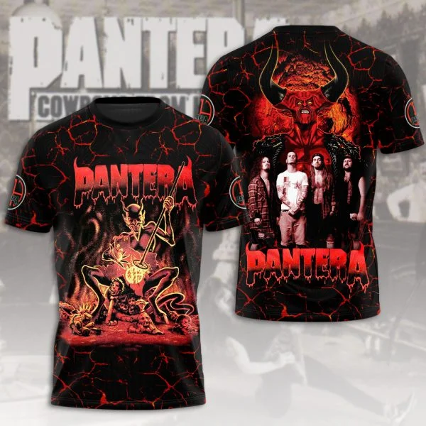 Popular Heavy Metal Rock Band Pantera 3D Print Men Women T-shirt O-neck Short Sleeve Hip Hop Top Casual Streetwear Kids Tees