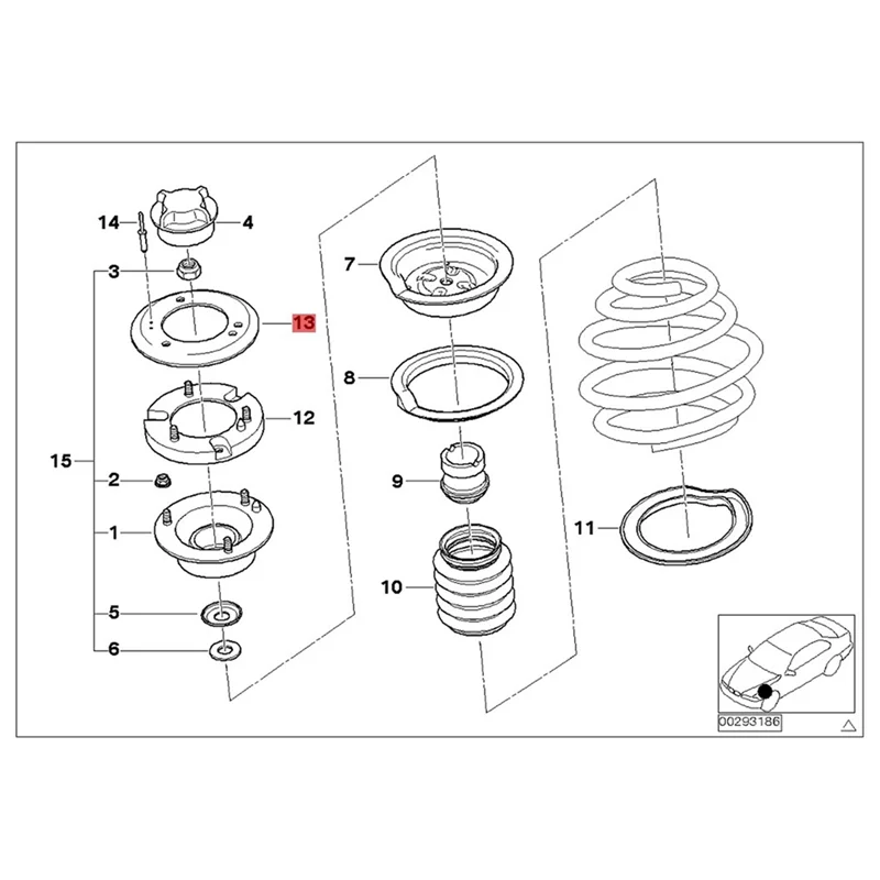 

NEW-51717036781 Автомобильная передняя верхняя усиливающая пластина для крепления стойки для BMW 3 E46 E85 E86 Z4 99-08, верхняя крышка амортизатора