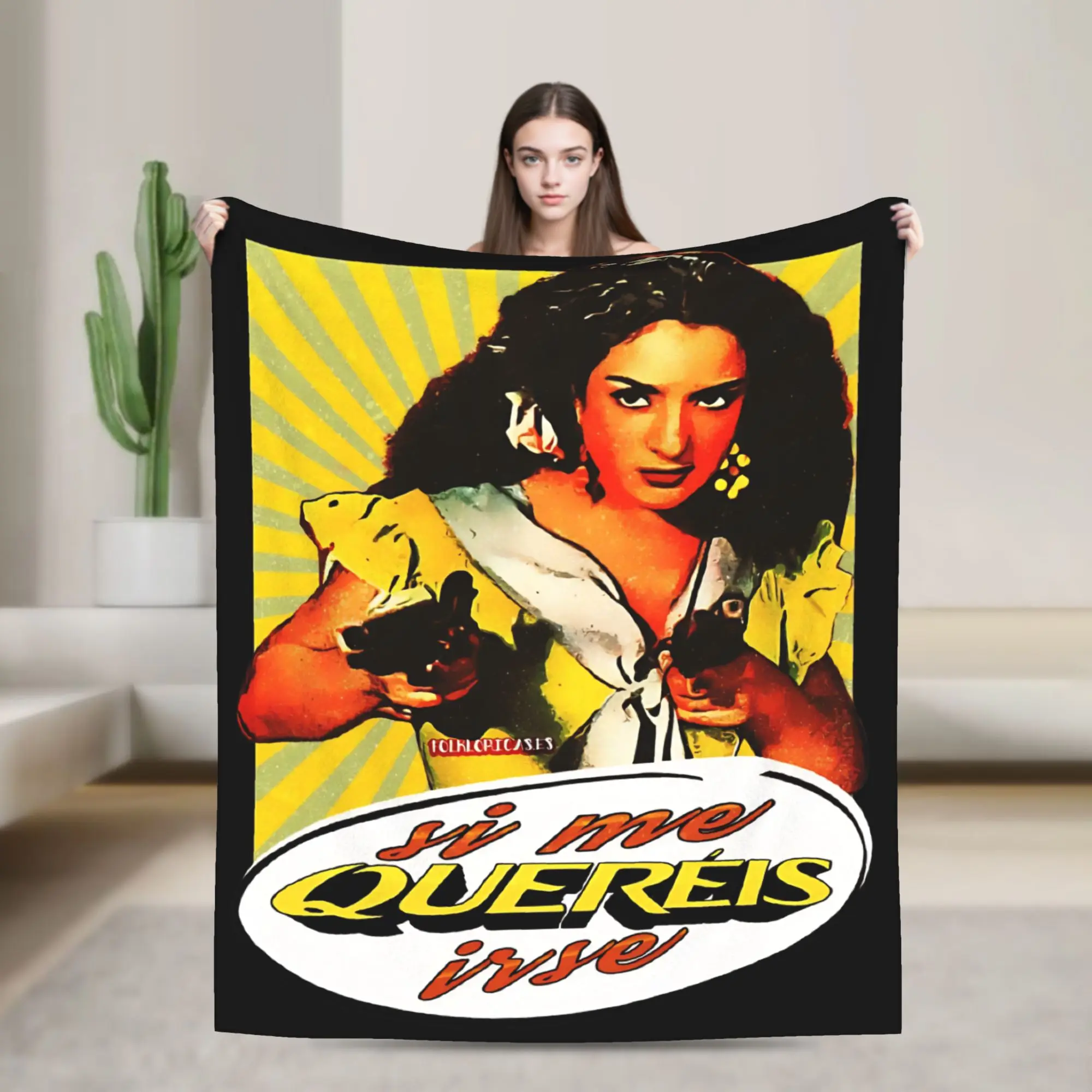 Lola Flores If you want me to go comics Manta de franela Legend, mantas decorativas para cama y sofá, ultra suave y cálida