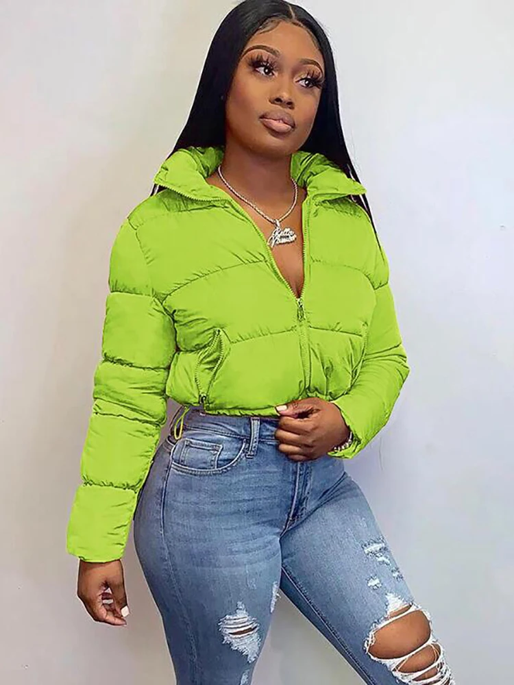 Simenual-abrigos cálidos de manga larga con cremallera para mujer, chaquetas ajustadas y gruesas de color liso, ropa de abrigo informal para otoño e