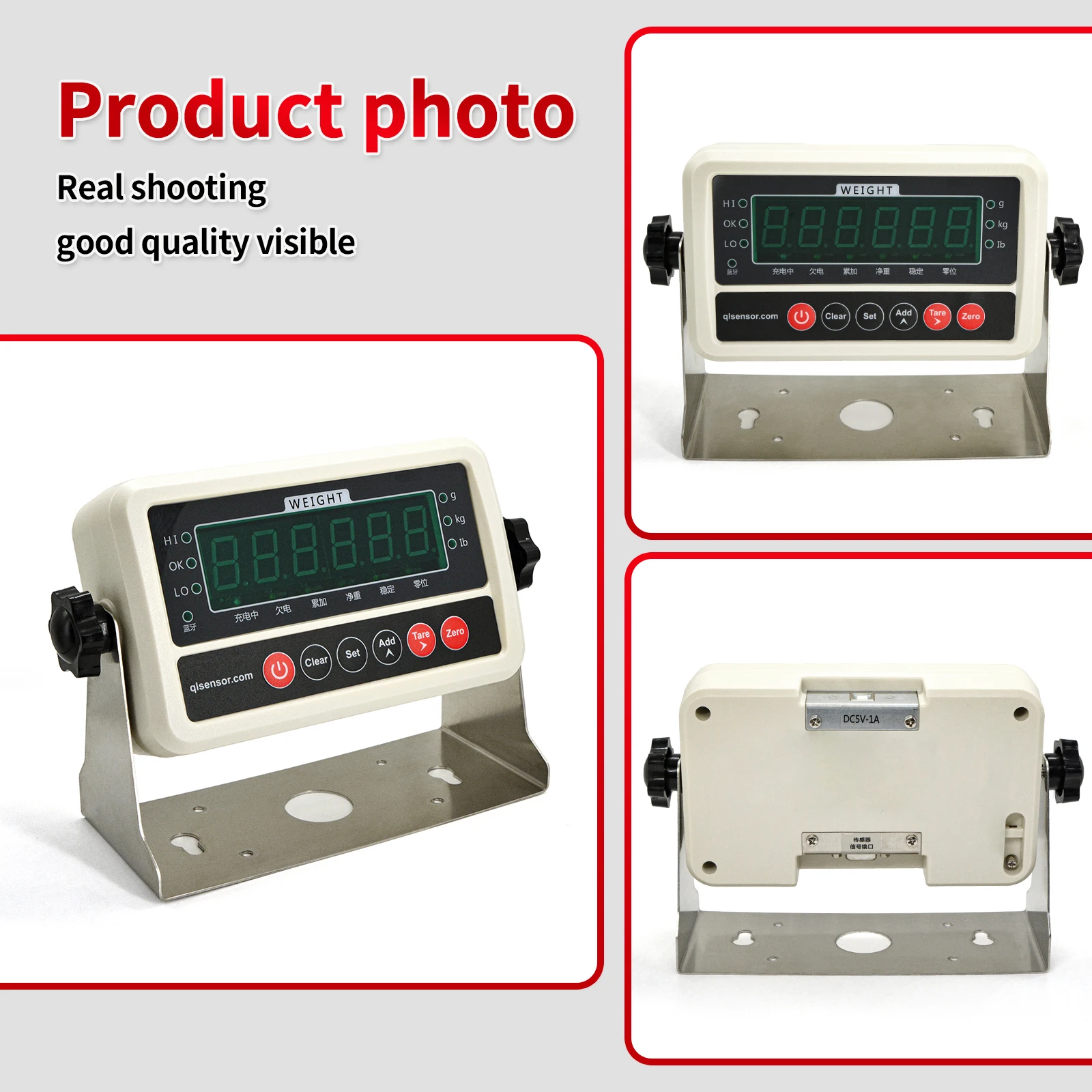 Bilancia elettronica a celle di carico ad alta precisione Bilancia da banco digitale industriale, funzione di conteggio di tara e pezzi, batteria ricaricabile