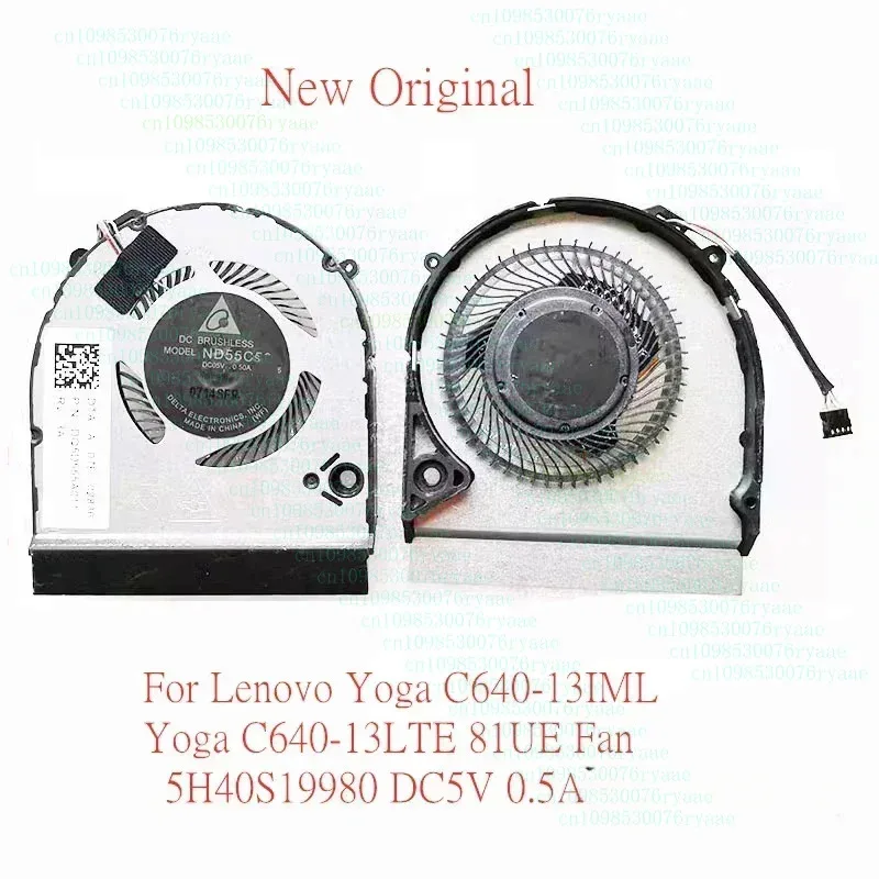 

Новый оригинальный вентилятор охлаждения процессора ноутбука для Lenovo Yoga C640-13IML C640-13LTE 81ue 5h40s19980 dc5v 0.5A TAN