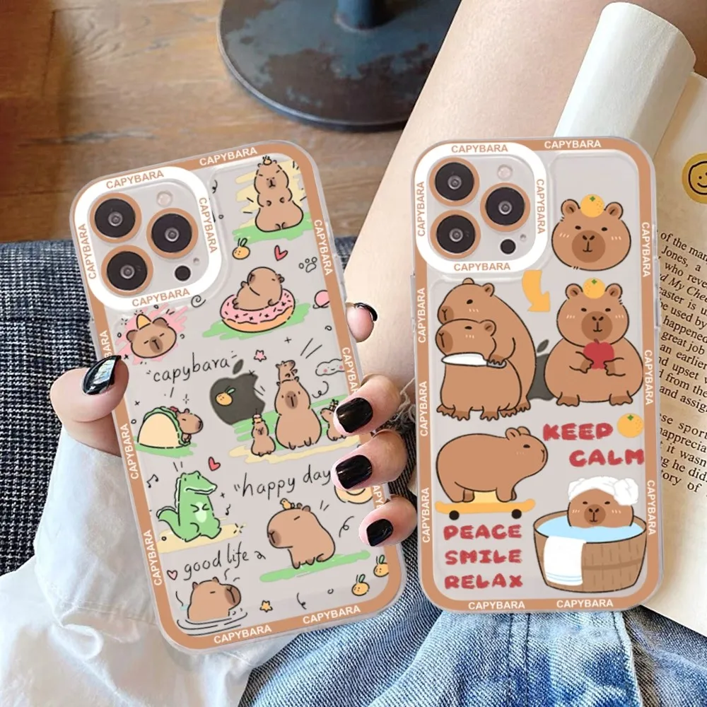 Cartoon Capybara Phone Case For Samsung A 10 20 30 70 13 21 32 72 22 51 52 53 71 73 32 4g 32 5g Fundas