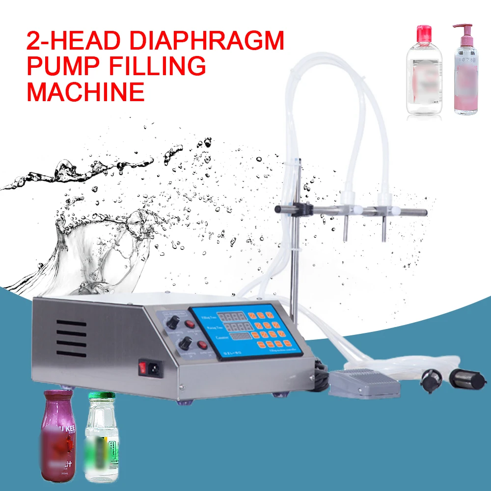 60 Bottle/Min Filler Liquid Filling Machine Electric Digital Pump 2 Heads 4000ml