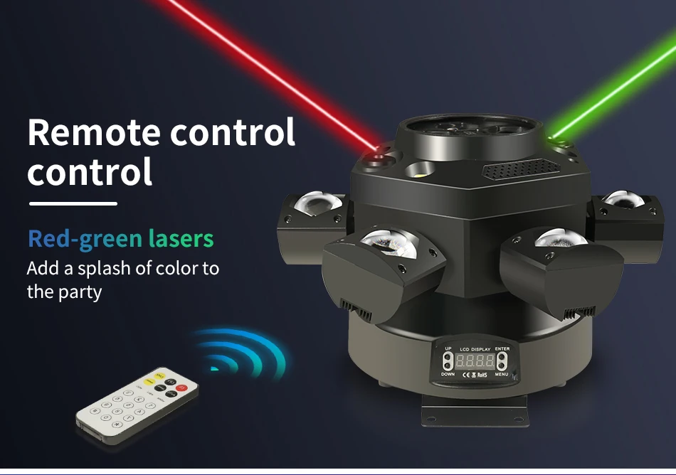 2-8pcs 10X10W RGB 6 Head Moving Head Beam Light RGB Laser Strobe Light DMX Stage Light RGB Beam Light Rotating Disco Party Bar