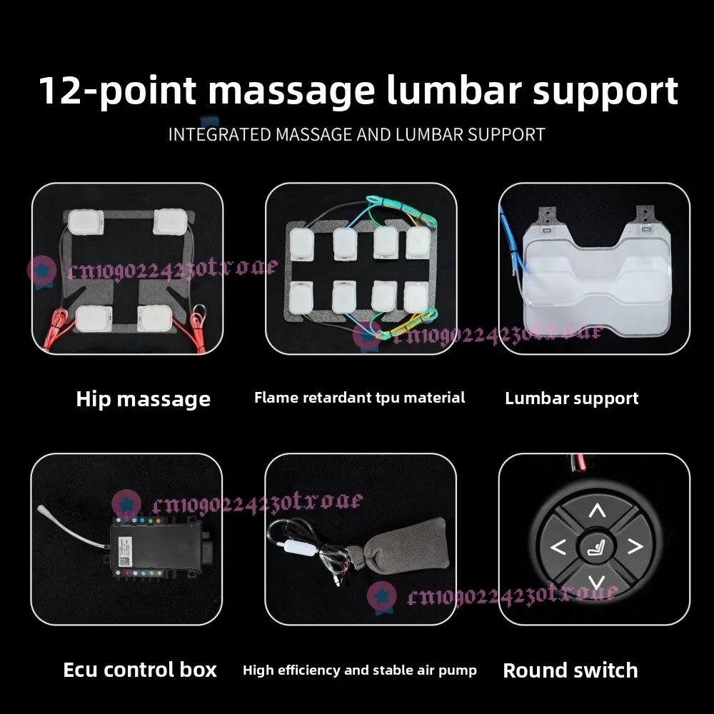 12 Air Massage Car Seat 2 Mode Lumbar Support for Long Drive Comfort Cushion