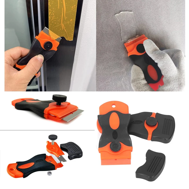 Mini Razor Blade Scraper Multi-Purpose Paint Scraper Cleaning Tool for Scraping Labels, Decals, Stickers from Car Windows Glass