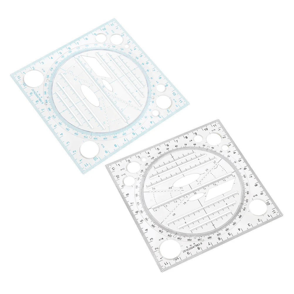 2pcs Drawing Template Circle Stencil Abs Precision Ruler For Art Design Architectural Drafting Tools Shapes