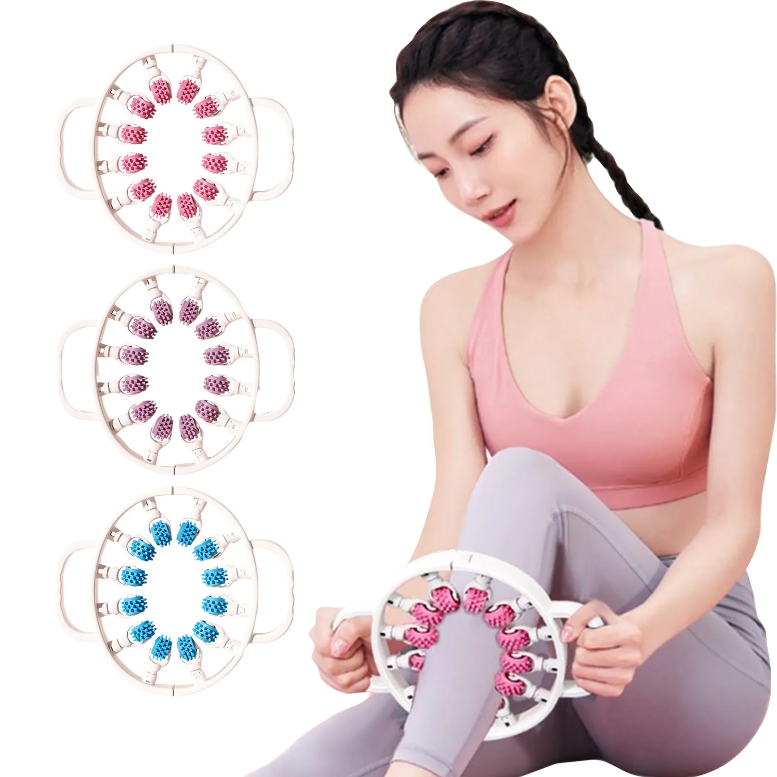 

Leg Massager Ring Shaped Clip Muscle Relaxer Foam Roller Leg Slimming Tool Yoga Column for Sports And Entertainment
