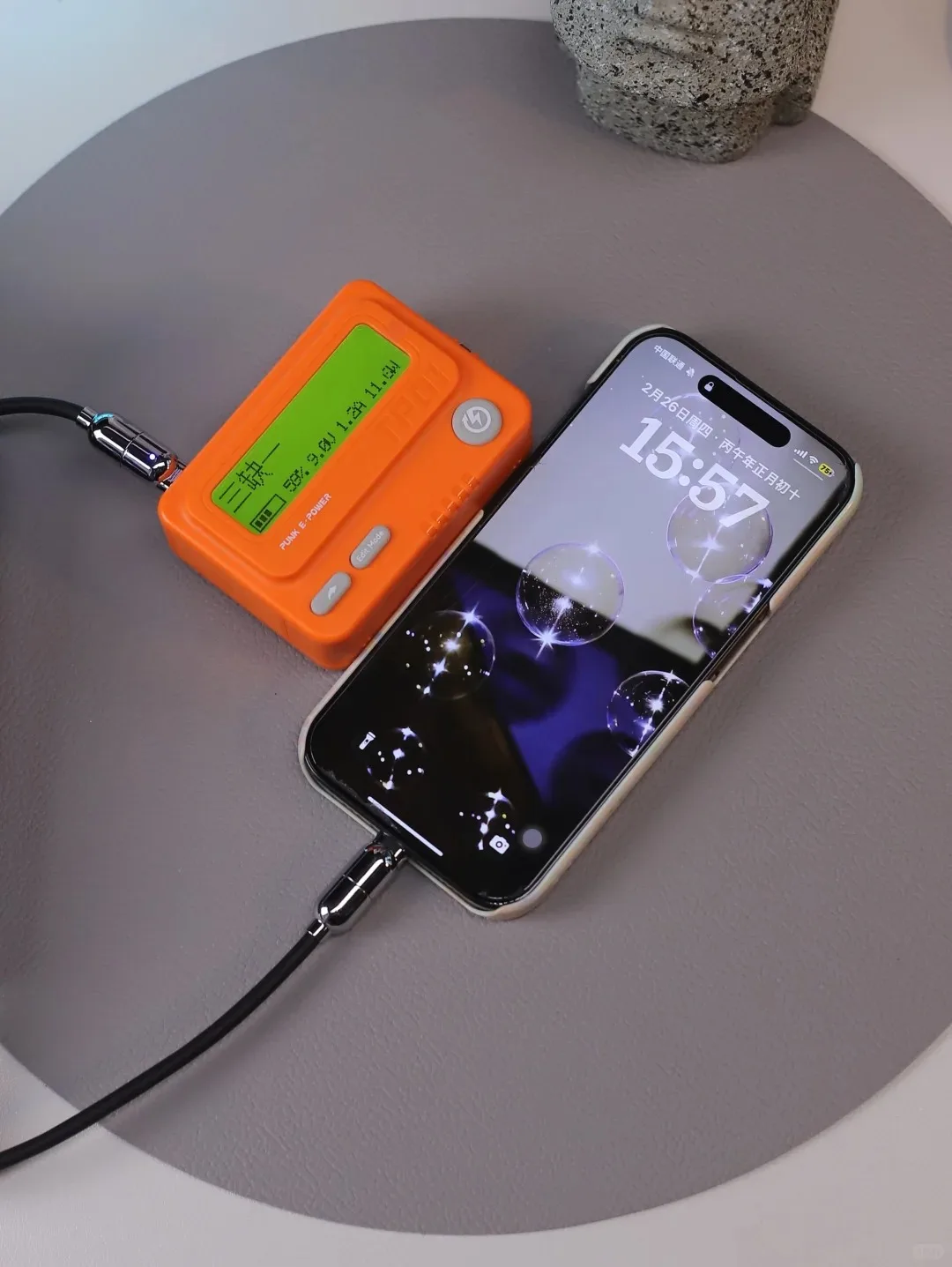 Orange Retro Power Bank 10000mAh - 30W PD Fast Charging