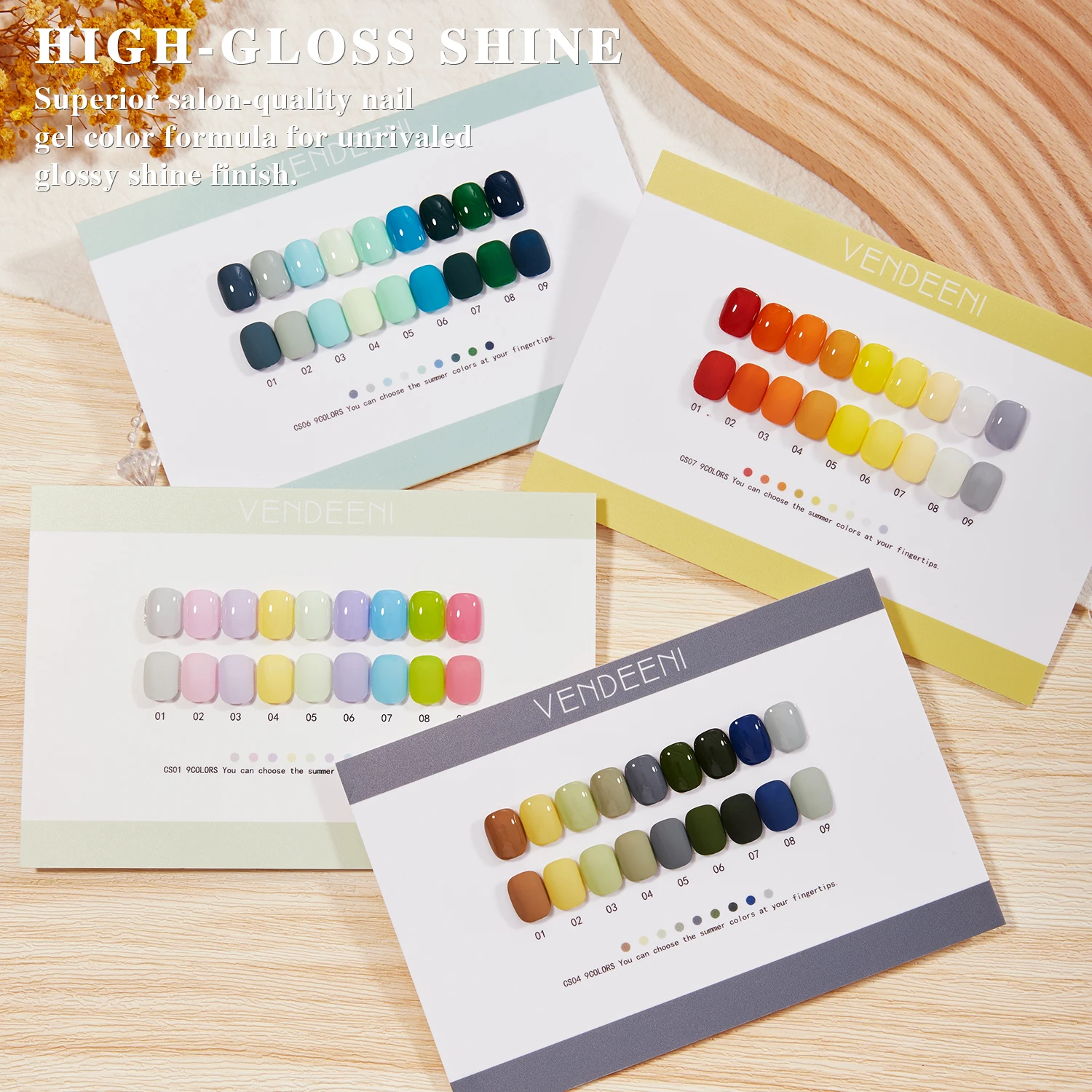 Vendeeni – ensemble de vernis à ongles Gel Pastel, Design Unique, 9 couleurs, bouteille de 15ml, fournisseur professionnel pour ongles