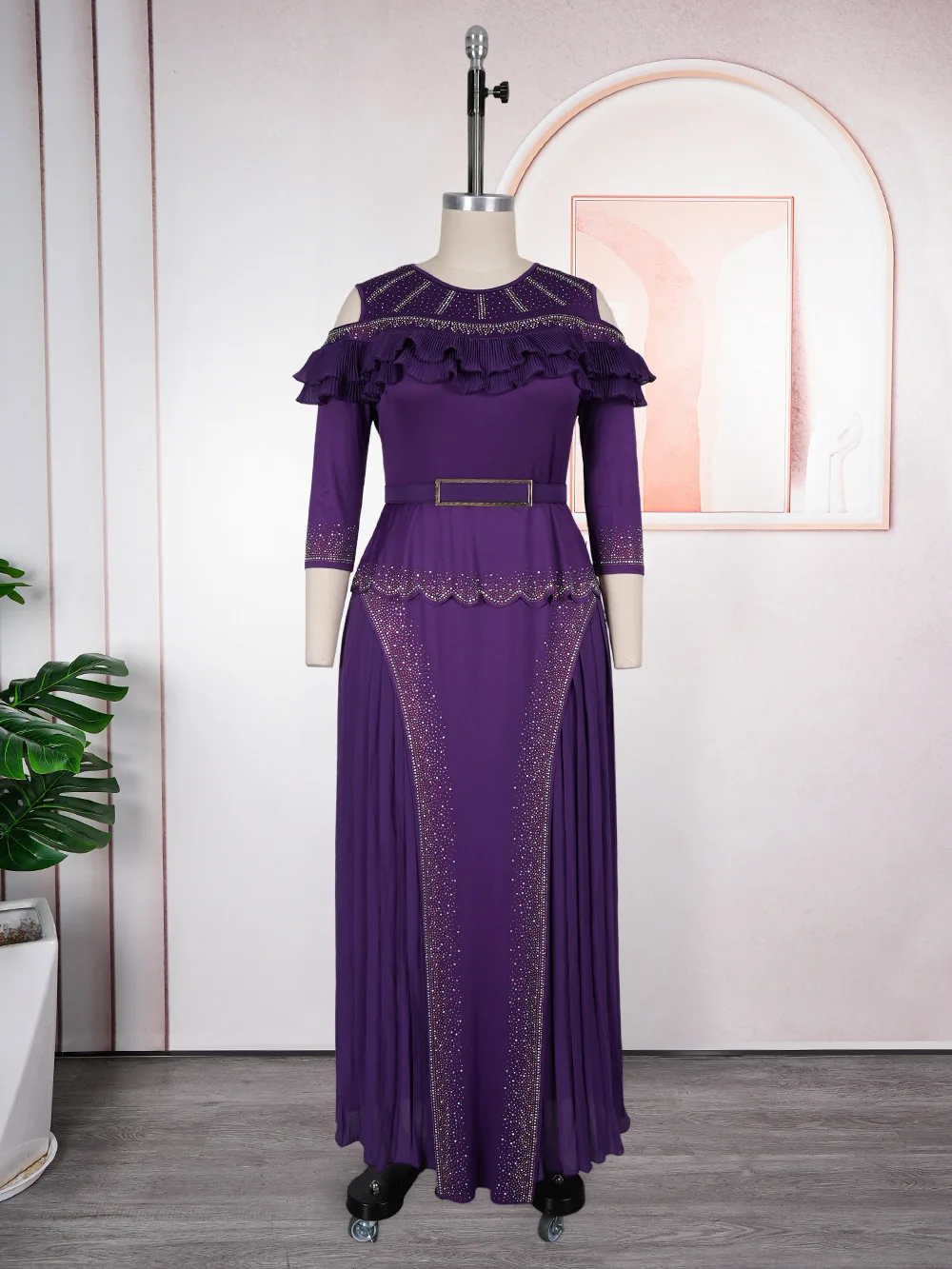African Party Dresses for Women Plus Size Elegant Luxury Ruffle Wedding Evening Gown Dashiki Ankara Turkey Outfit Robe New