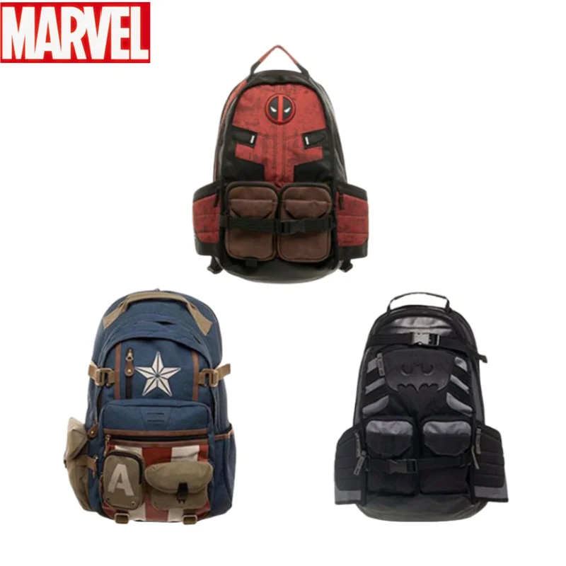 New Marvel Anime Deadpool School Bag Personality Peripheral Creative Fashion Backpack Male Student Backpack Leisure Travel Bag