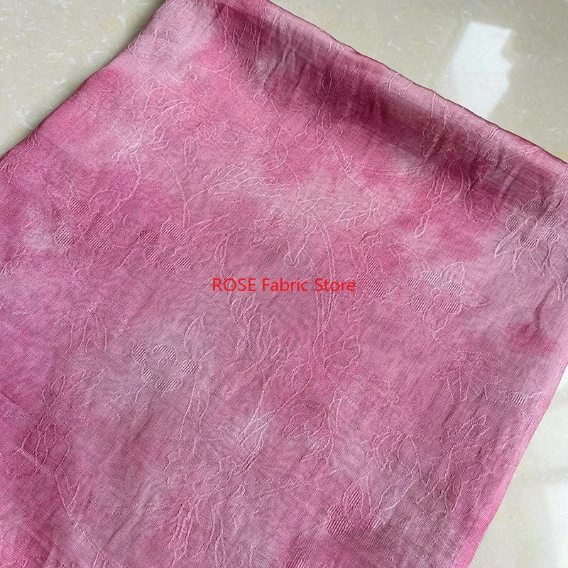 1 Meter Classic Silk Dyed Jacquard Fabric Spring Summer Dress Cheongsam Hanfu Handmade Sewing Fabric